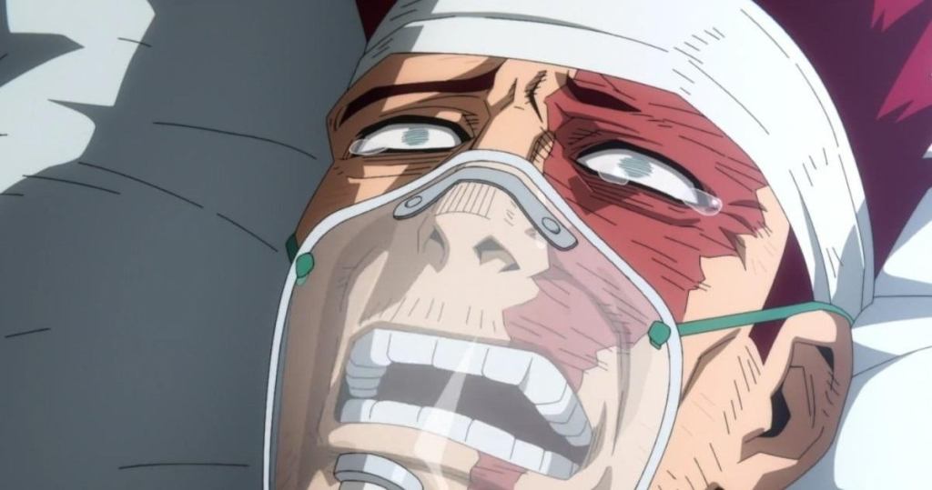 Endeavor in My Hero Academia in intensive care