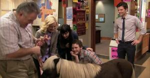 Parks and Rec Cast Reunite at Actors’ Strike Picket Line, Including Li’l Sebastian