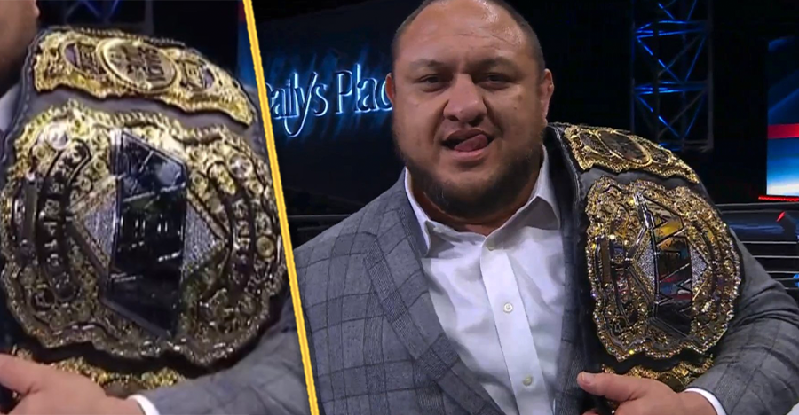 Samoa Joe Reveals New AEW World Championship Belt on AEW Dynamite ComicBook