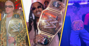 Justin Bieber, Quavo and More Hold WWE Golden Title During Super Bowl Weekend