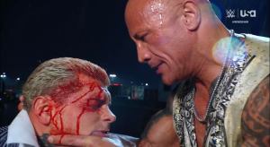 The Rock Brutally Bloodies Cody Rhodes at the End of WWE Raw