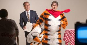 Hugh Grant Becomes Tony the Tiger in First Look at Unfrosted, Jerry Seinfeld’s Pop-Tarts Movie