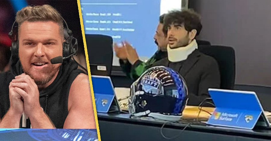 TONY-KHAN-PAT-MCAFEE-AEW-WWE-NFL-DRAFT-NECK-BRACE