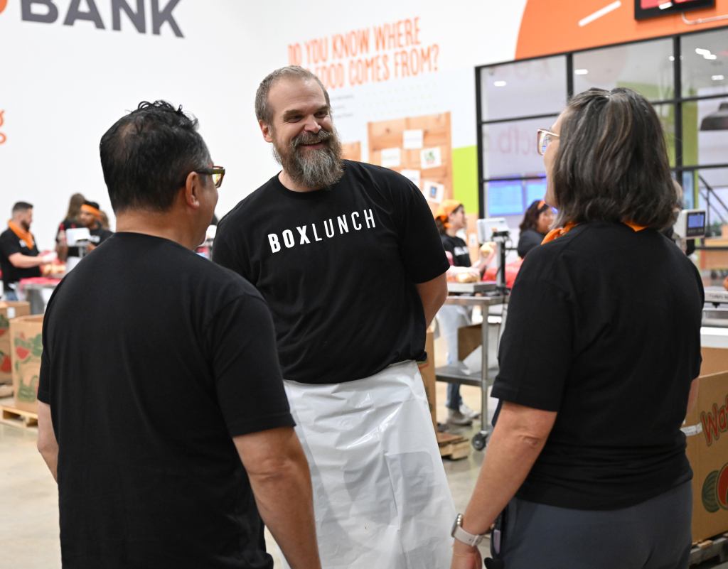 BoxLunch Giving Ambassador David Harbour Volunteers at the Atlanta Community Food Bank to support Feeding America – 13 Sep 2024