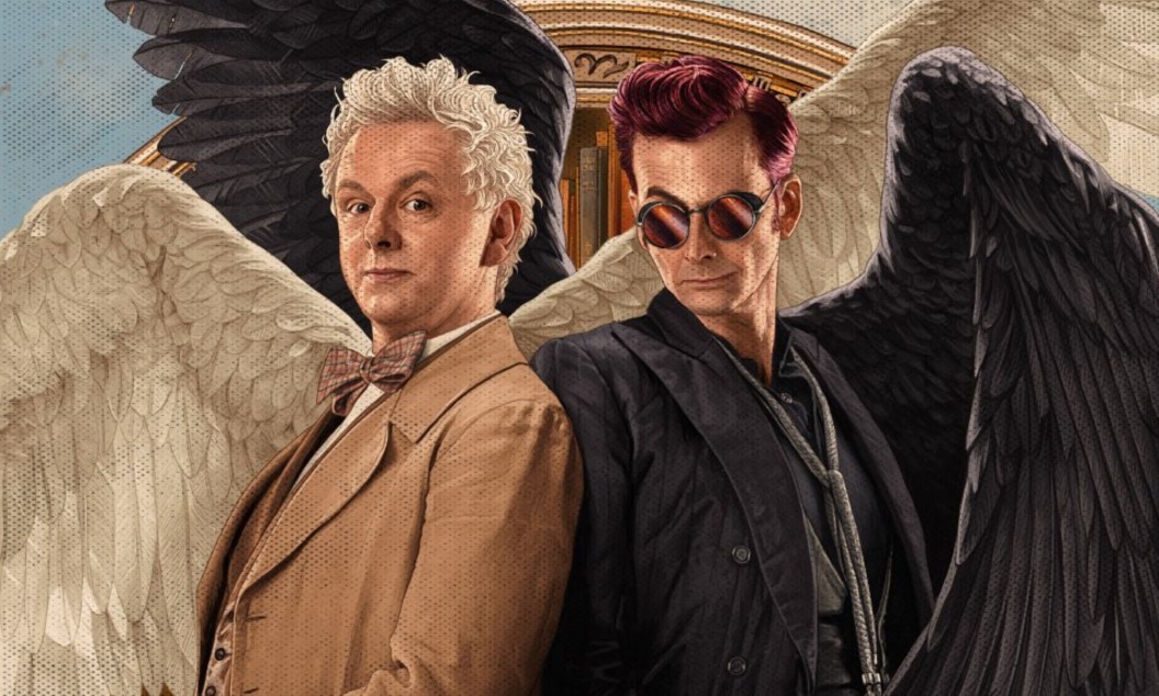 Michael Sheen and David Tennant as Aziraphale and Crowley in Good Omens