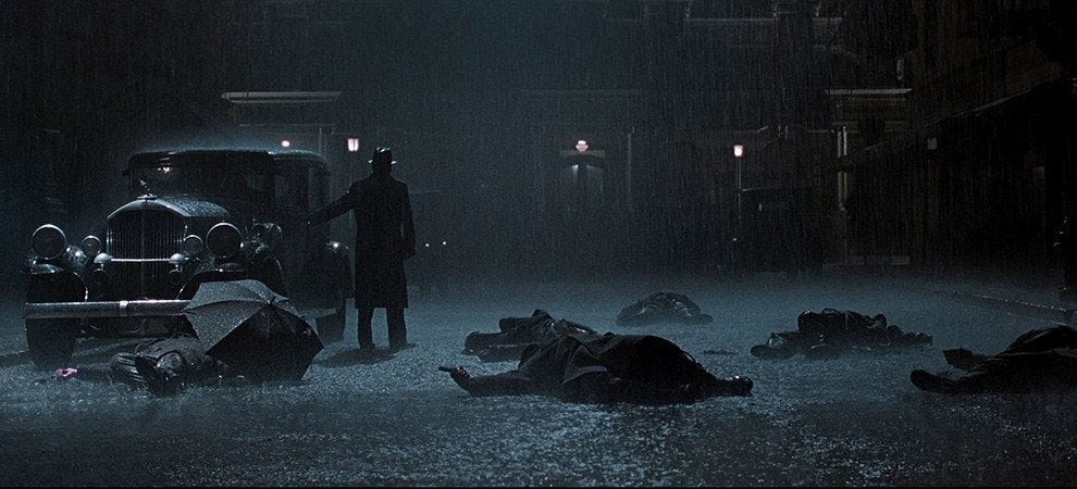 Tom Hanks in ROAD TO PERDITION.