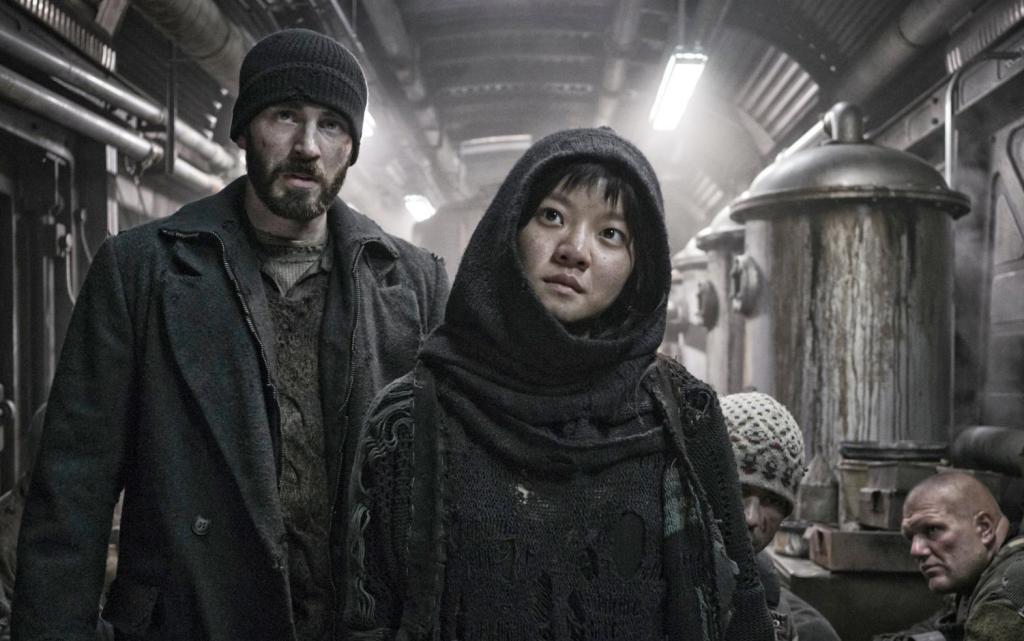 Chris Evans and Go Ah-sung in SNOWPIERCER.