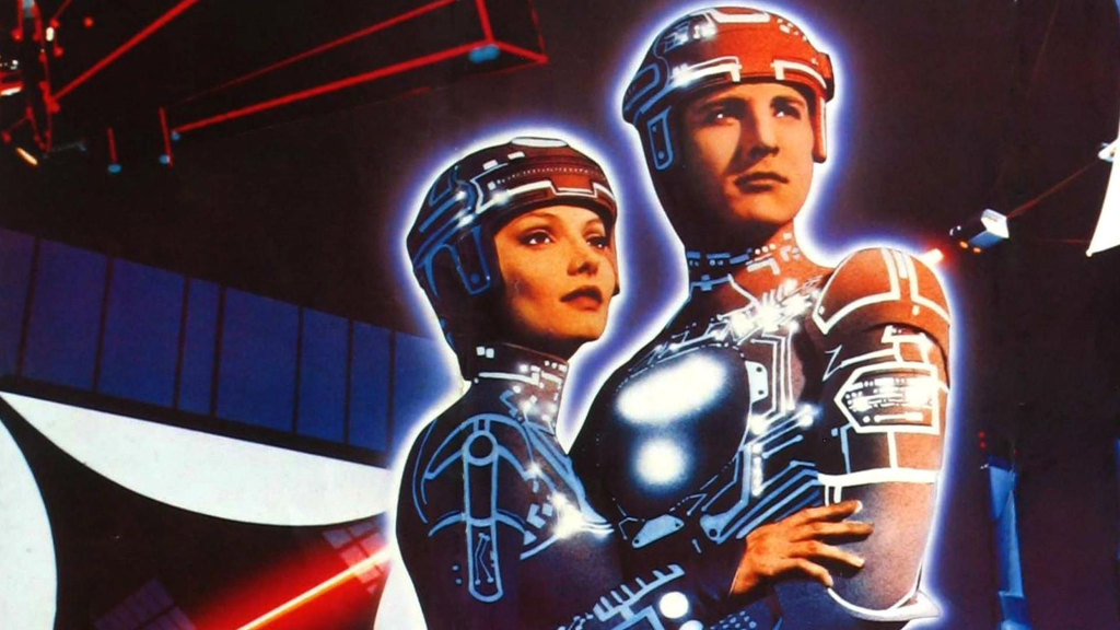 Jeff Bridges y Cindy Morgan en Tron 1982