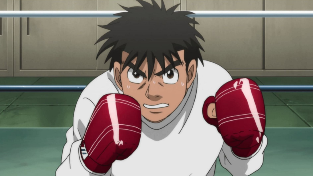 Makonouchi Ippo s'entraînant dans l'anime de boxe Hajimo No Ippo