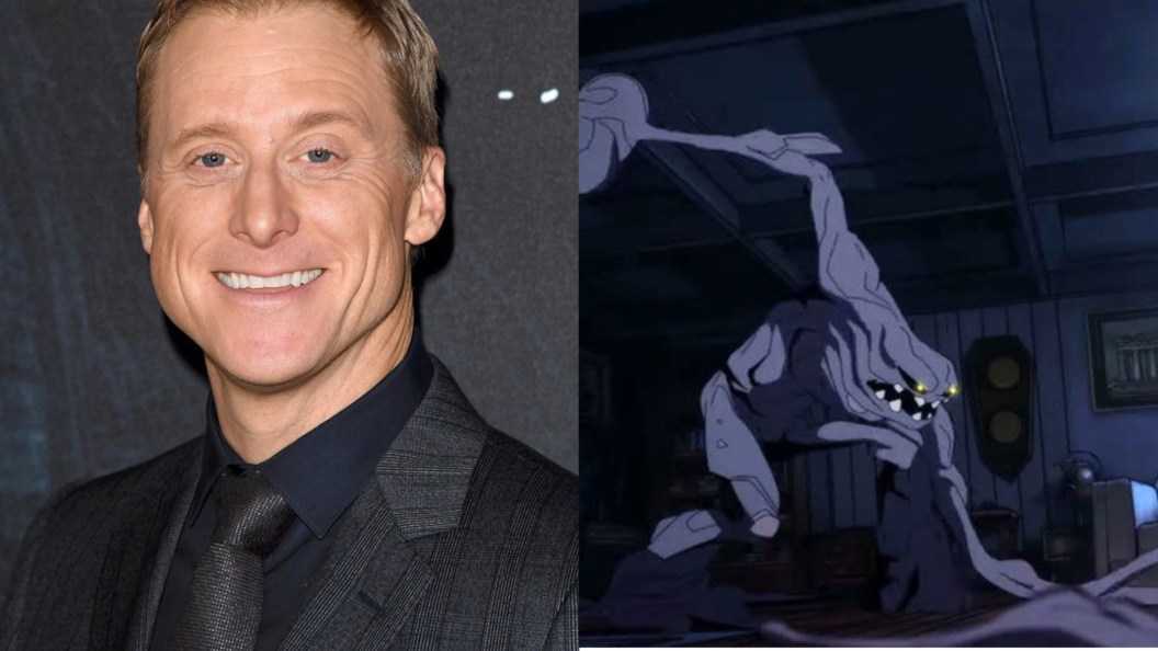 A split image of Alan Tudyk and Clayface from Creature Commandos