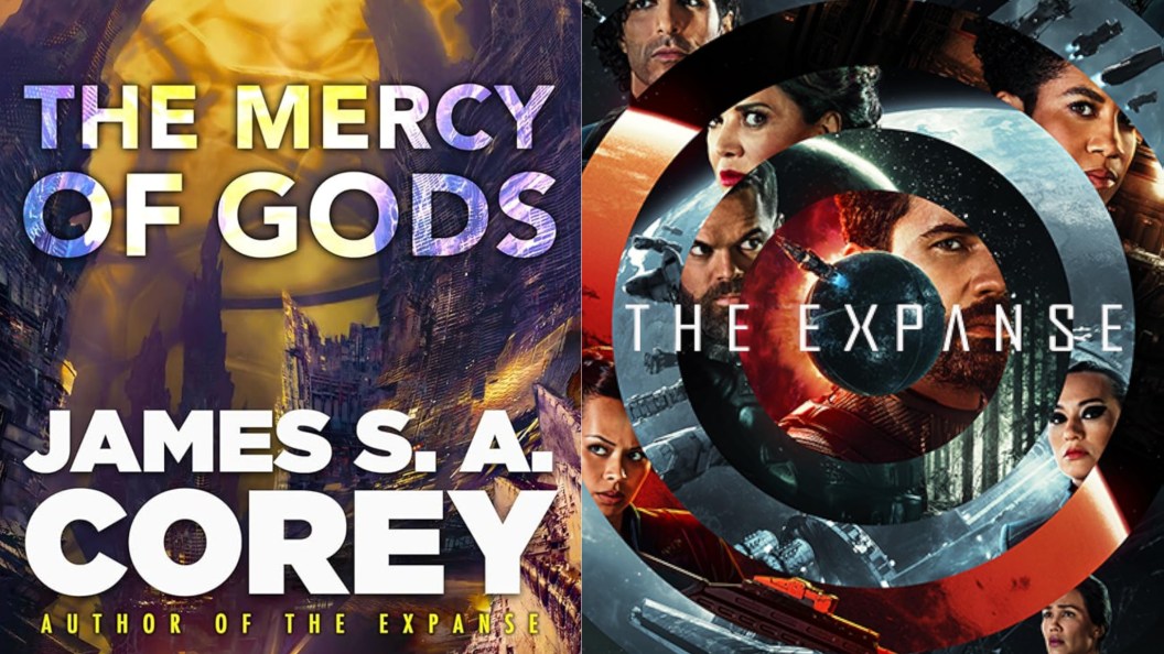 A split image of The Mercy of the Gods and The Expanse