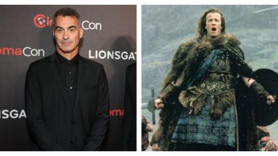 A split Image of Highlander reboot director Chad Stahelski and Christopher Lambert of the original Highlander