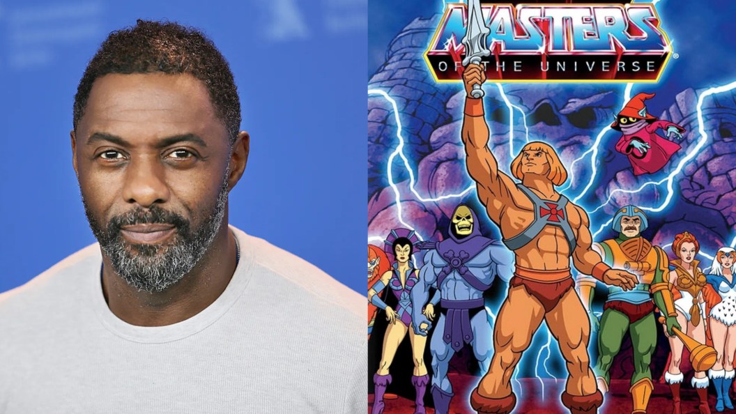 A split image of Idris Elba and Masters of the Universe