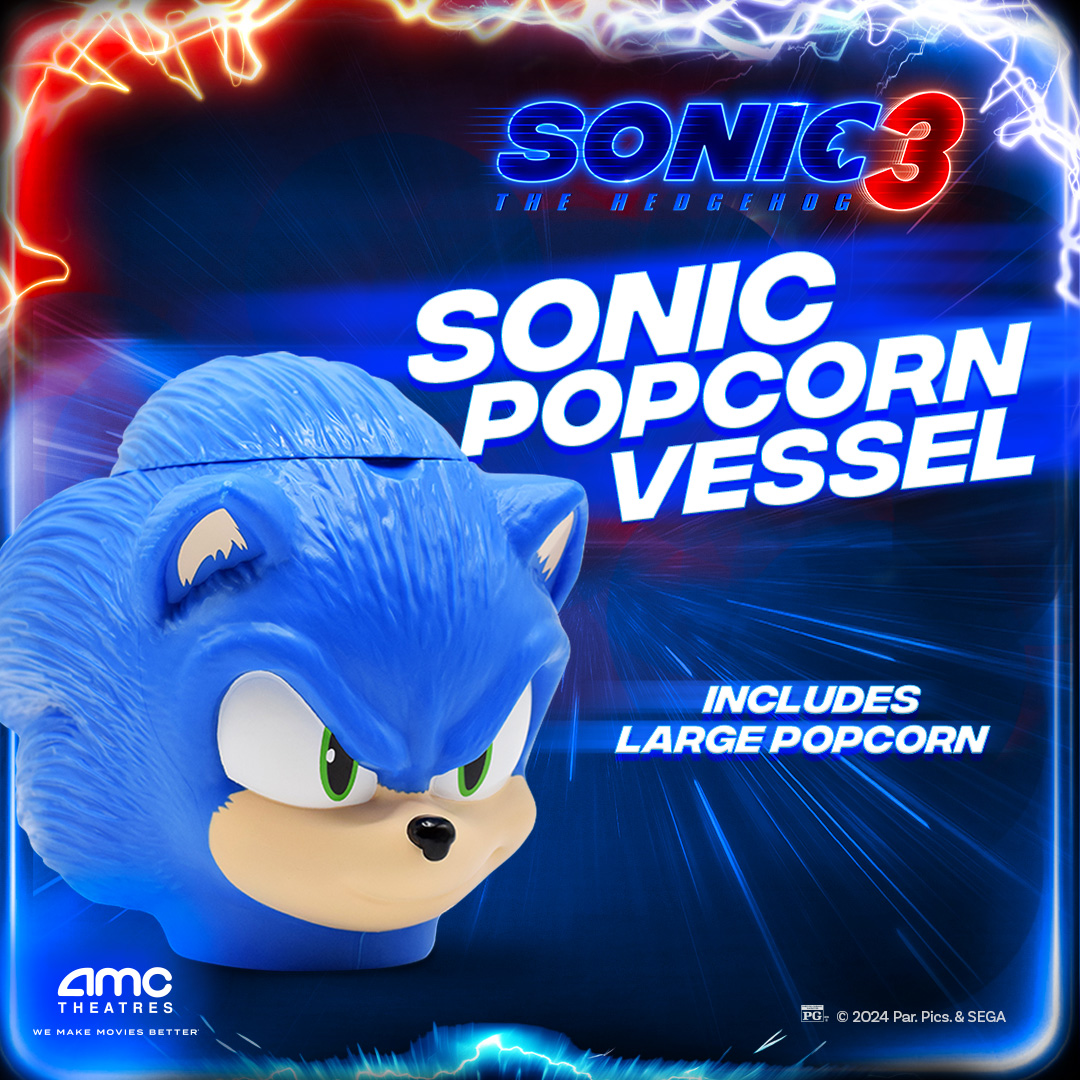 Sonic the Hedgehog 3 Popcorn Bucket and Theater Bonuses Revealed