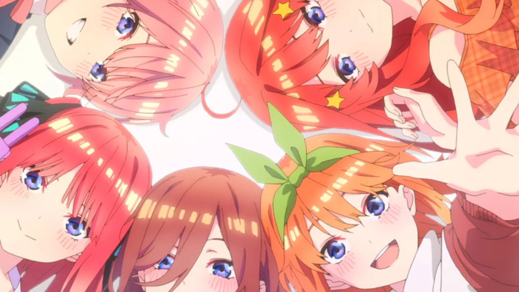 The Nakano Quintuplets from Quintessential Quintuplets