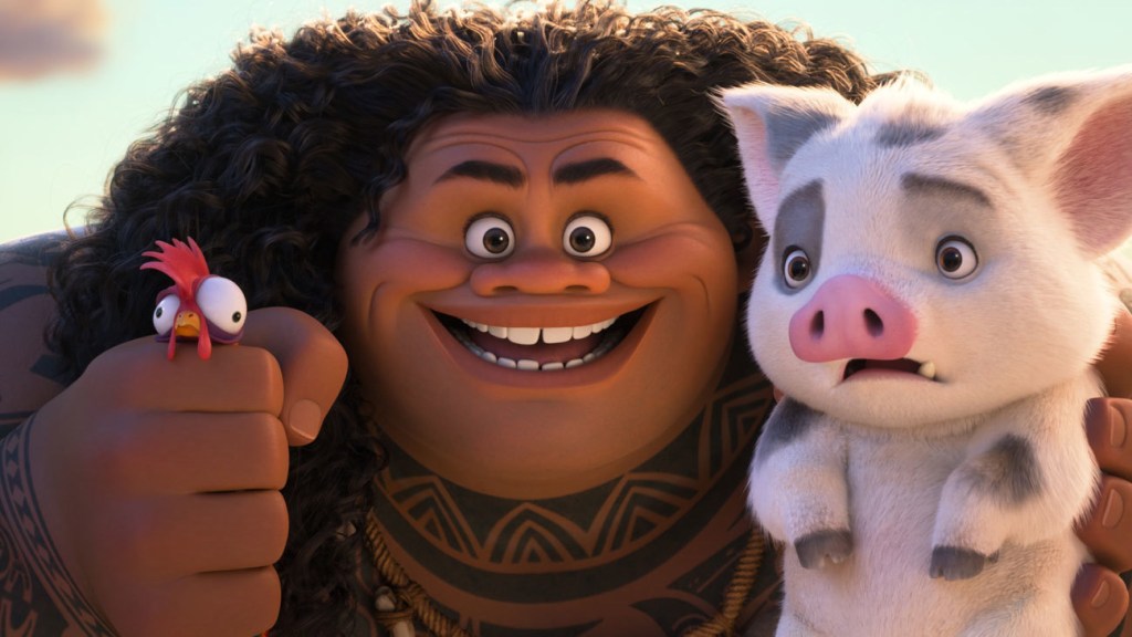 Heihei, Maui, and Pua in Moana 2