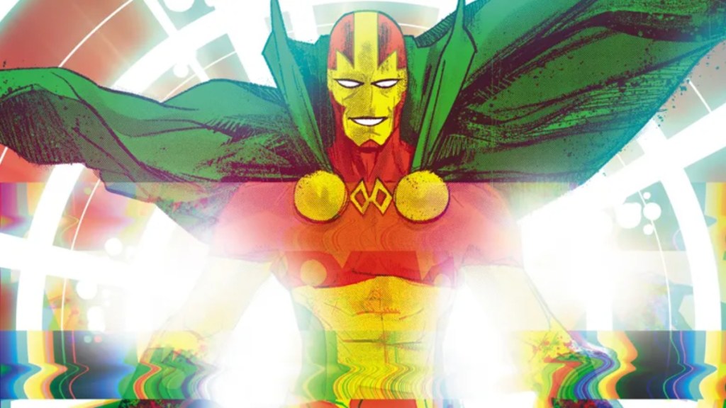 Mister Miracle coming out of a Boom Tube