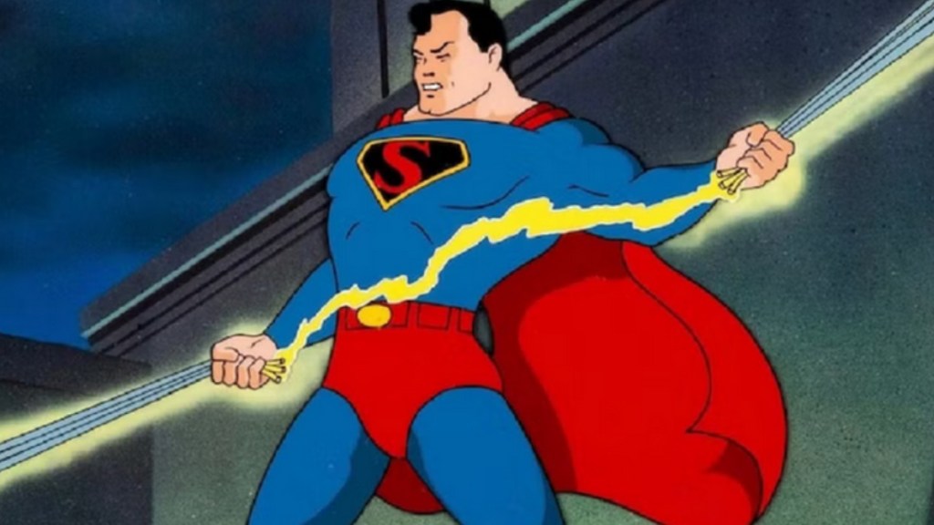 Le Superman de Max Fleischer s'accroche à une ligne électrique déchirée