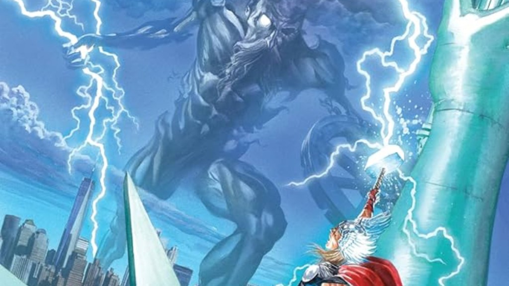 Thor battling Utagrd-Thor on the cover of Immortal Thor #2