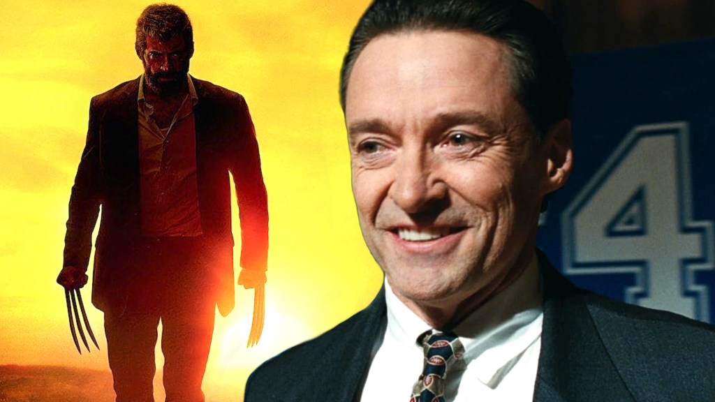 Hugh Jackman on Logan poster and in Bad Education