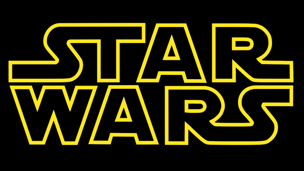 yellow star wars logo with black background