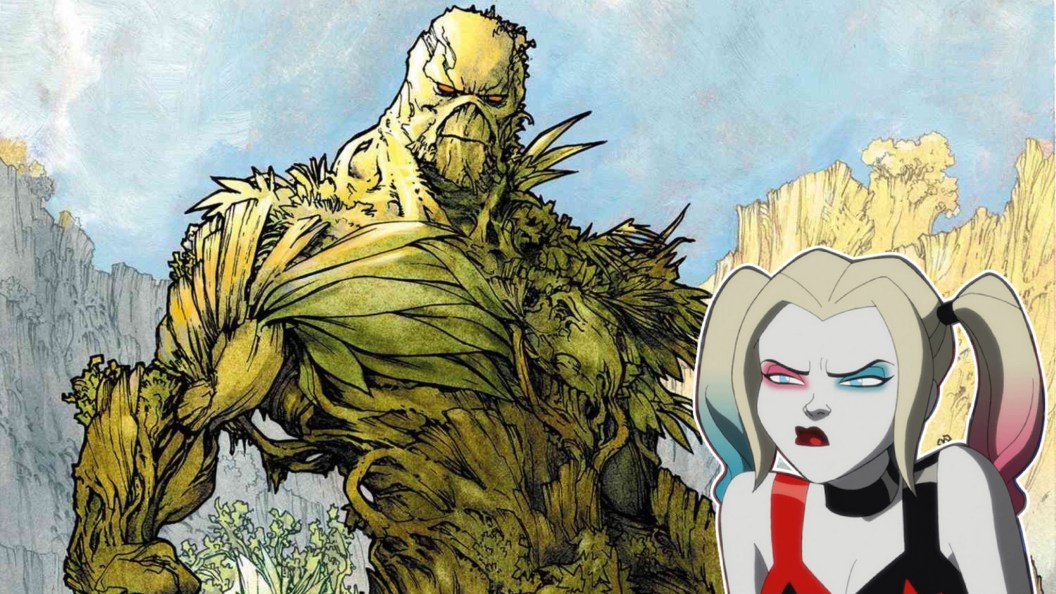 Collage of Swamp Thing from DC Comics and Harley Quinn in her titular show