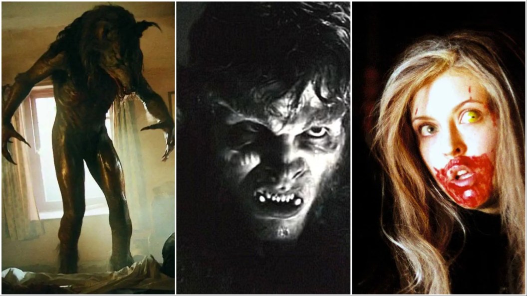 Collage of the movies Dog Soldier, Werewolf by Night, and Ginger Snaps