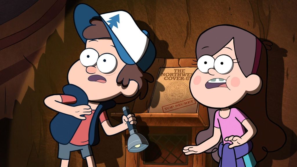 Dipper y Mabel como vemos en la temporada 1 Episodio 2 de Gravity Falls