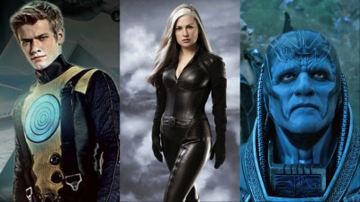 A split image of Havok from X-Men: First Class, Anna Paquin's Rogue from the original X-Men trilogy, and Apocalypse from X-Men Apocalypse