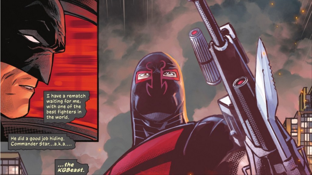 Batman realizing that Commander Star is the KGBeast in Batman #156