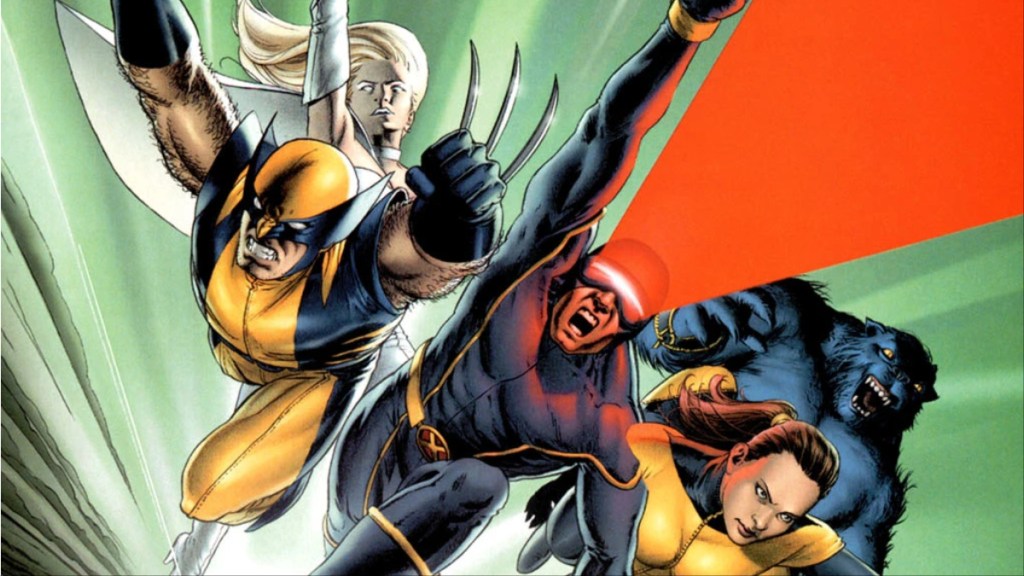 Emma Frost, Wolverine, Cyclops, Beast, and Kitty Pryde on the cover of Astonishing X-Men: Gifted