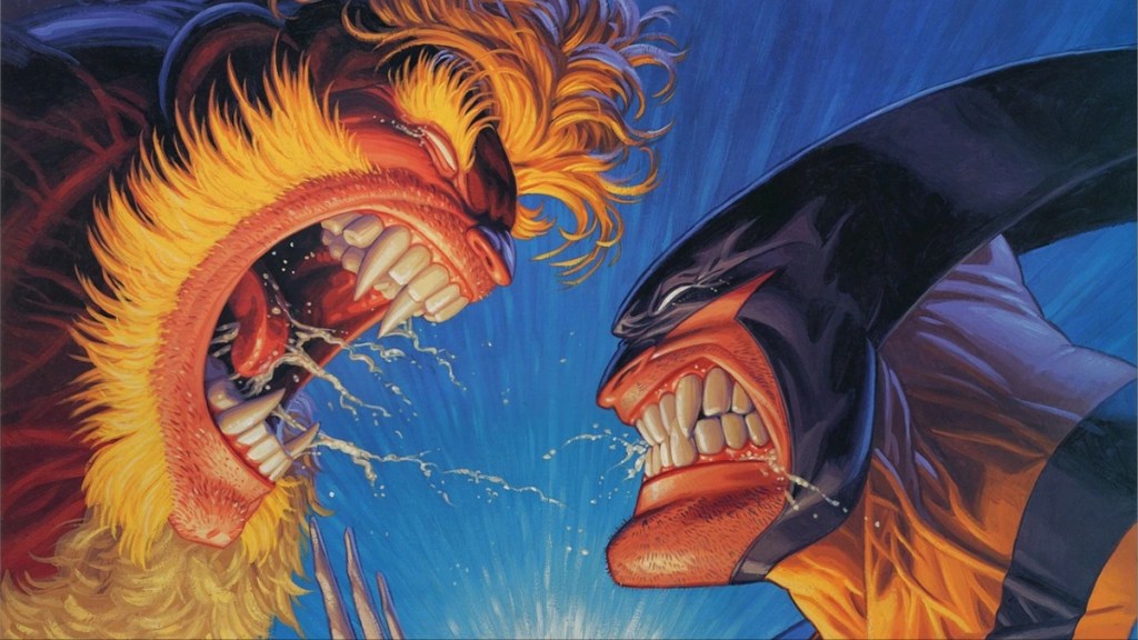 Wolverine facing off against Sabretooth from the cover of Wolverine (Vol. 2) #90