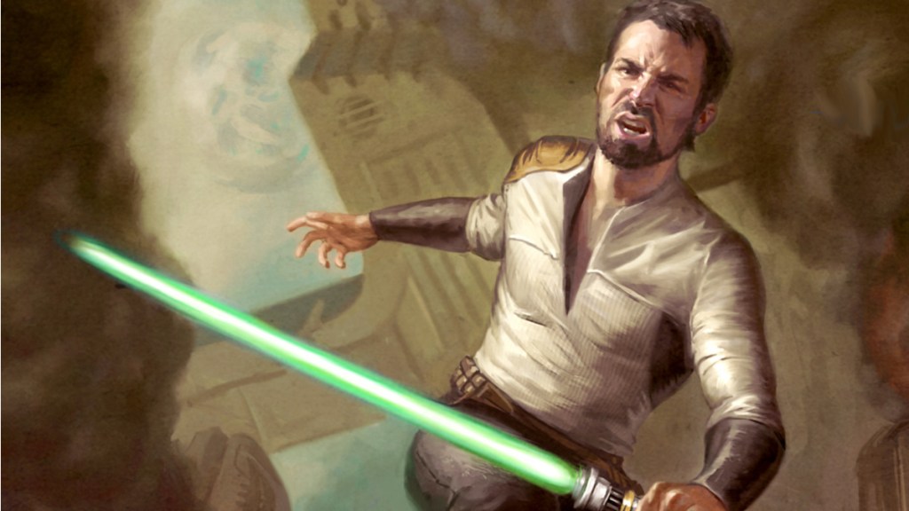 Kyle Katarn with his lightsaber