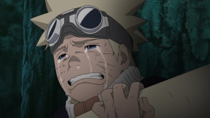 Naruto crying at Iruka's speech