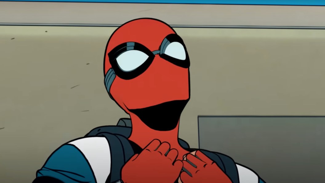 Spider-Man putting on his mask in Your Friendly Neighborhood Spider-Man