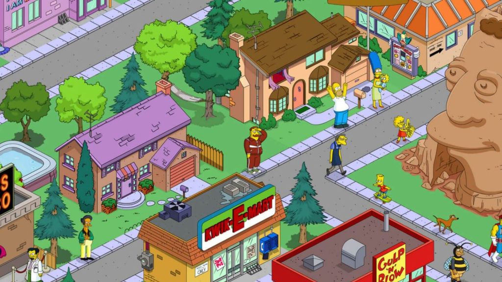 Captura de pantalla del juego explotado de Los Simpson