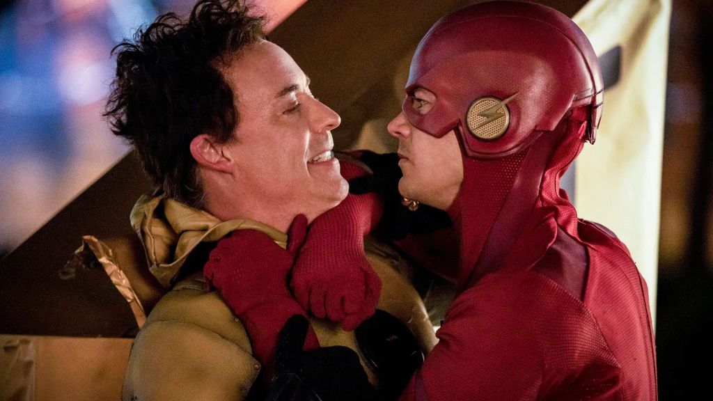 Tom Cavanagh and Grant Gustin in The CW's The Flash