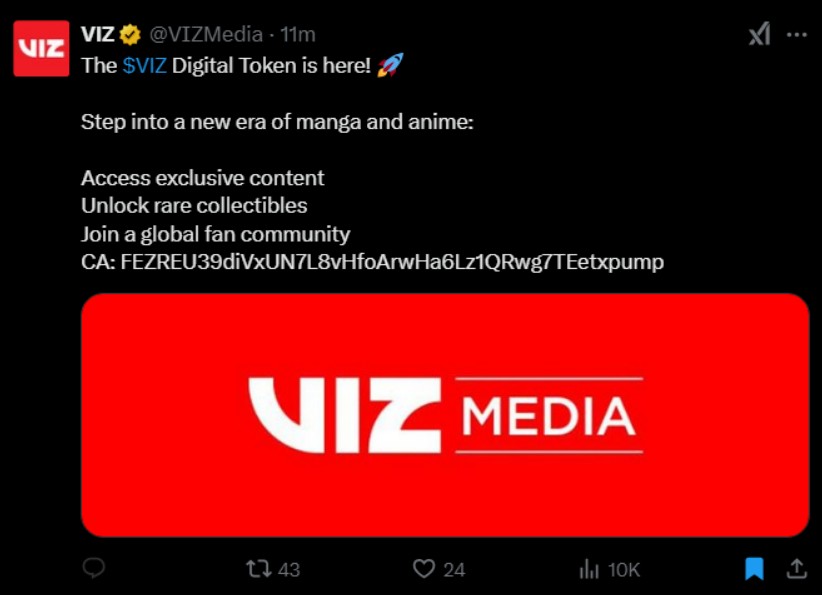 VIZ Media crypto scam tweet