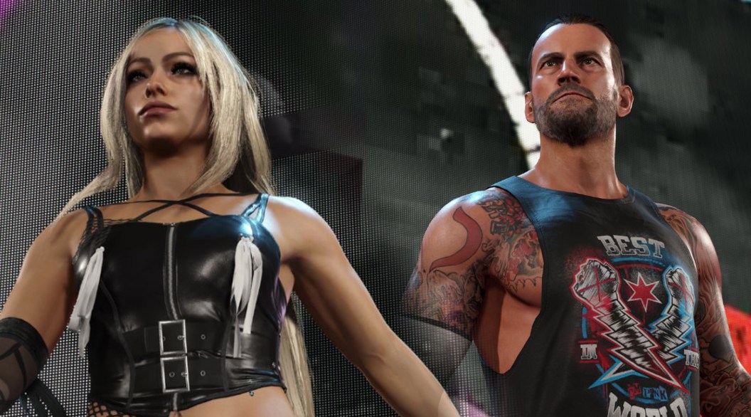 WWE's Liv Morgan and CM Punk in WWE 2K25