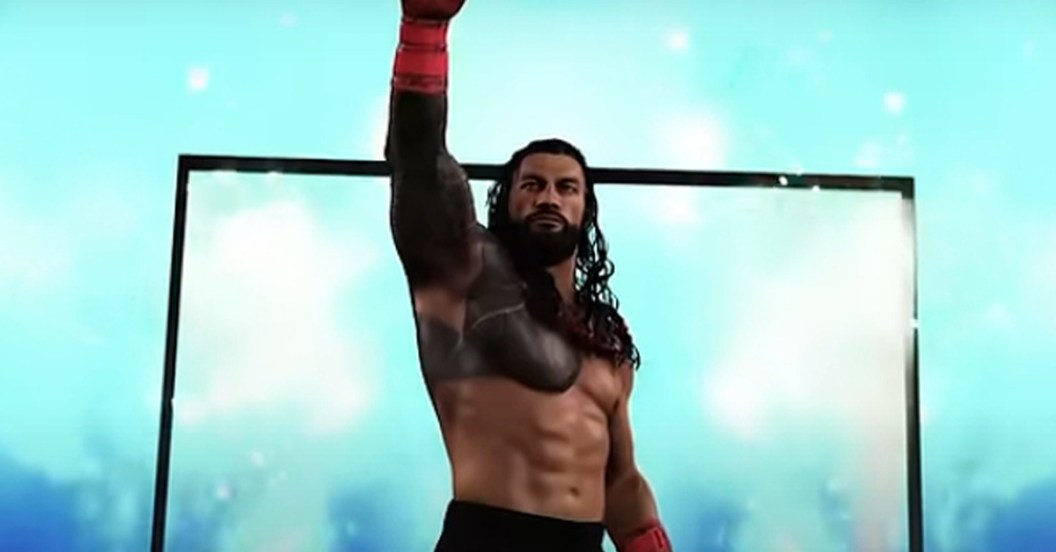 Roman Reigns standing in WWE 2K25