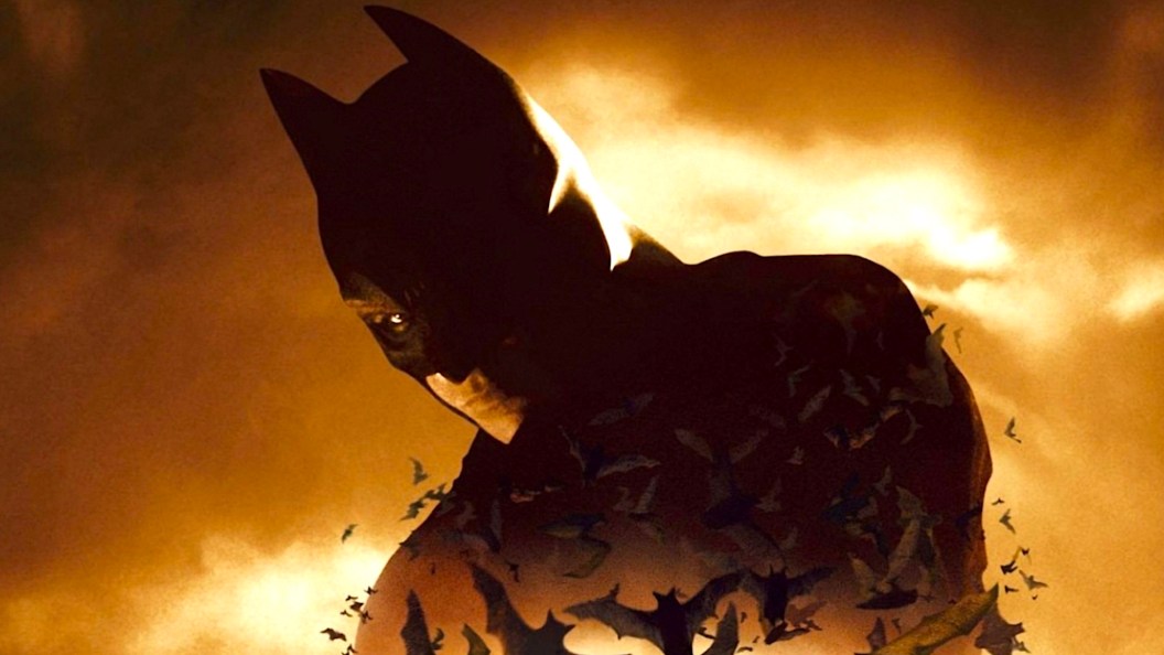 Christian Bale as Batman on the Batman Begins poster