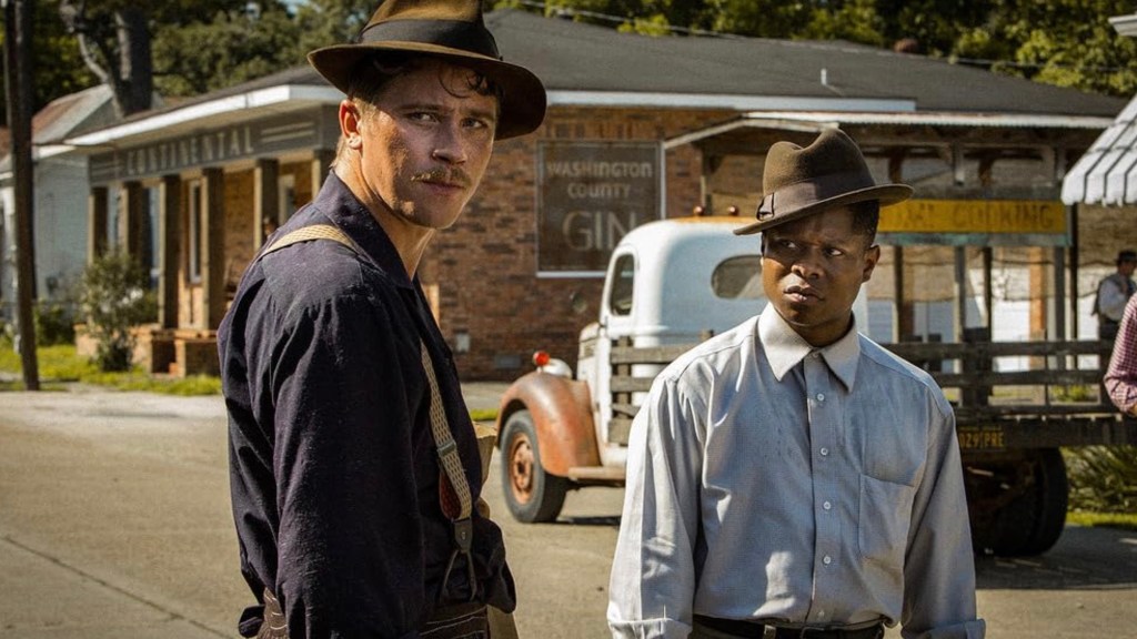 Garrett Hedlund and Jason Mitchell in Mudbound