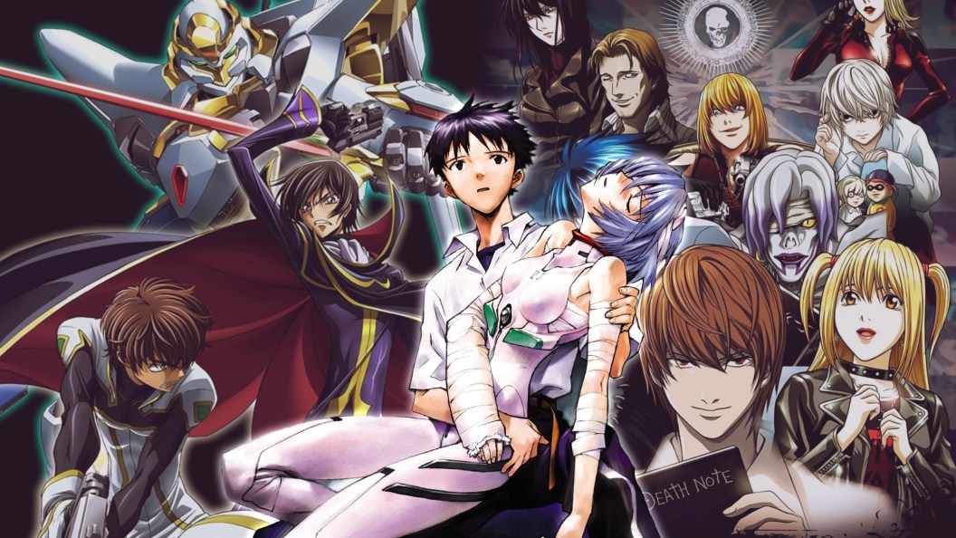 neon genesis evangelion, code geass. death note