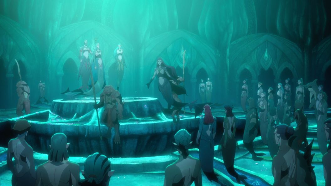 A Merpeople council in The Witcher Sirens of the Deep