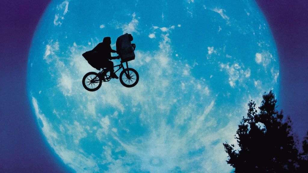 Bicycles over the moon in Steven Spielberg's ET the Extra-Terrestrial