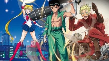 Yusuke Urameshi, Usagi, and Vash the Stampede in '90s anime