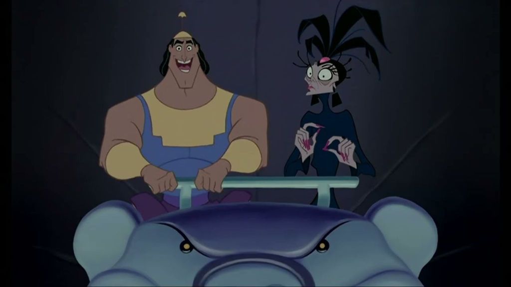 Izma and Kronk's roller coaster ride in Disney's The Emperor's New Groove