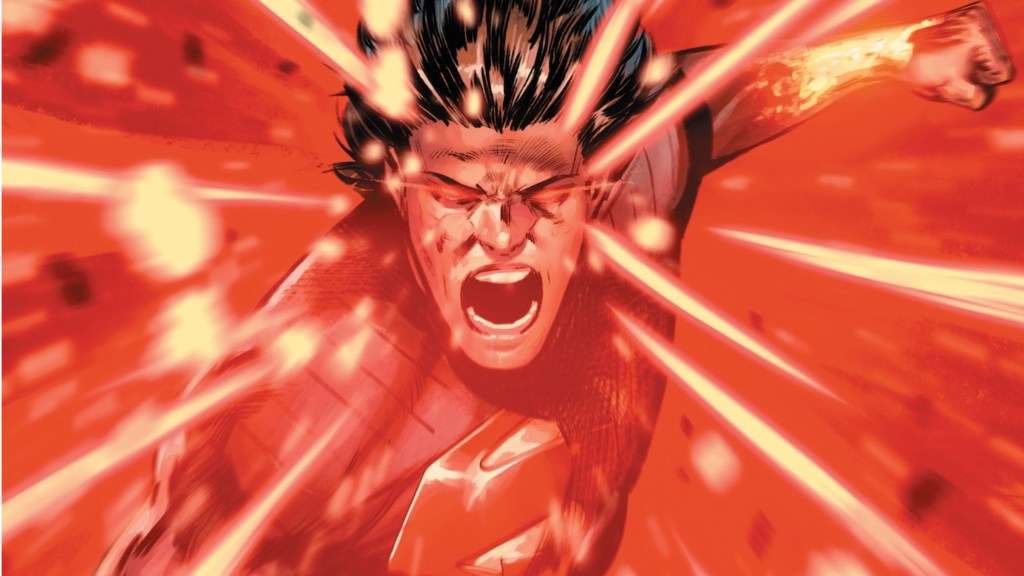 Absolute Superman using his heat vision on the cover of Absolute Superman #4