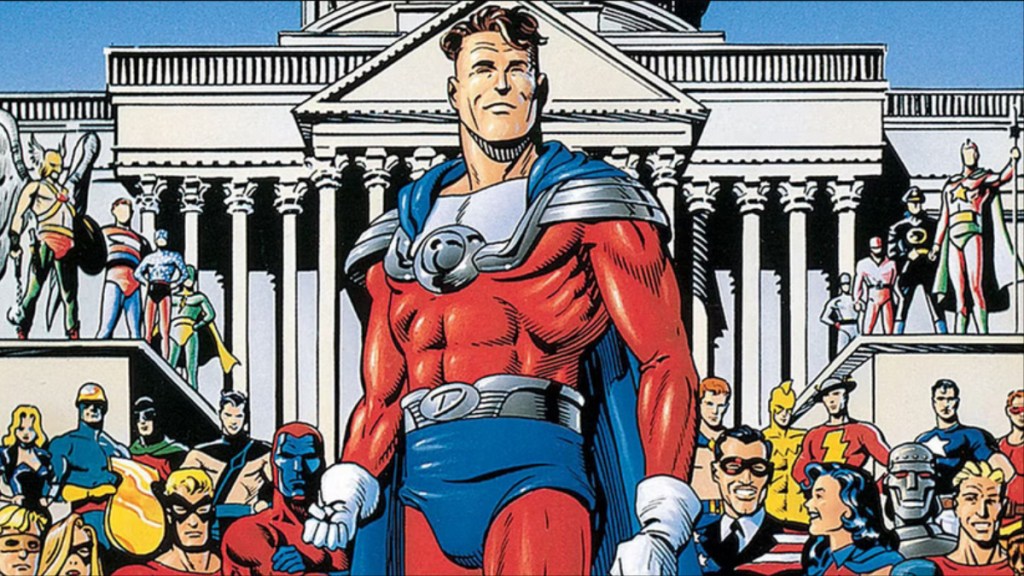 The heroes of DC's Golden Age from the cover of JSA: The Golden Age