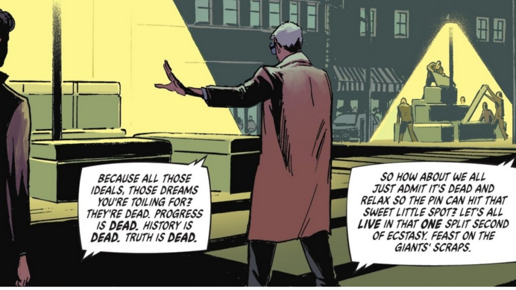 Jim Gordon looking on people take Black Mask's weapons in Absolute Batman #5